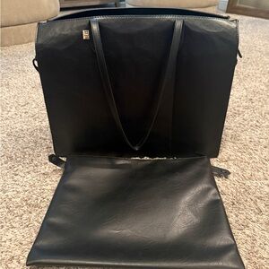BEIS The Large Work Tote in Black with Matching Pouch